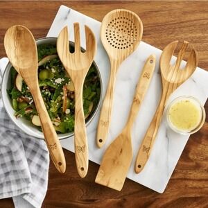 PIONEER WOMAN ‎ Kitchen Utensil Set, 5-Piece Wooden Cooking Tools